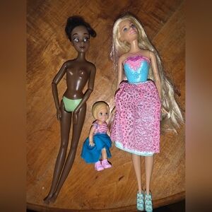 Barbie Endless Hair Kingdom Dreamtopia Princess 2016 Doll Lot + 2 Skipper
